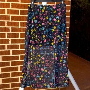 H&M DIVIDED💝MESH MIDI SKIRT BRIGHT FLORAL DESIGN!